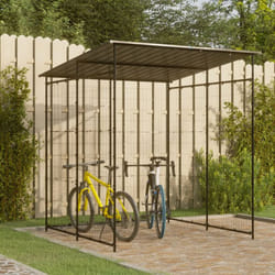 vidaXL Bicycle Shed Steel Black Outdoor Garden Bicycle Shelter Storage Shed