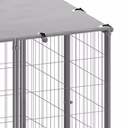 vidaXL Dog Kennel Silver 110x110x110 cm Steel Puppy Enclosure Dog Supply Cage - Additional view 4