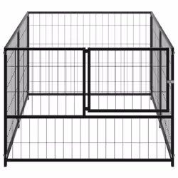 vidaXL Dog Kennel Black Steel Dog Supplies Outdoor Puppy Enclosure Runs Cage - Additional view 2