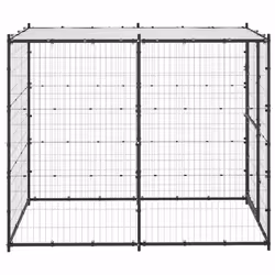 vidaXL Outdoor Dog Kennel Steel with Roof Garden Patio Dog Supplies House Cage