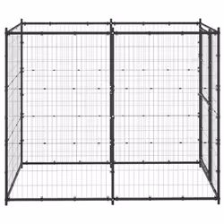 vidaXL Outdoor Dog Kennel Steel Garden Terrance Patio Dog Supplies House Cage