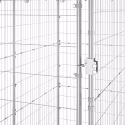 vidaXL Outdoor Dog Kennel Galvanised Steel Garden Patio Dog Supply House Cage - Additional view 4