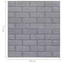 vidaXL 10x 3D Wallpaper Bricks Self-adhesive Anthracite Wall Stickers Brick 3D