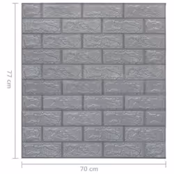 vidaXL 20x 3D Wallpaper Bricks Self-adhesive Anthracite Wall Stickers Brick 3D - Additional view 5