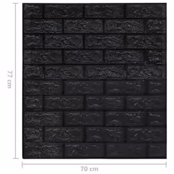 vidaXL 10x 3D Wallpaper Bricks Self-adhesive Black Wall Stickers 3D Stickers - Additional view 5