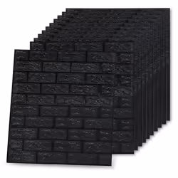 vidaXL 20x 3D Wallpaper Bricks Self-adhesive Black Wall Stickers 3D Stickers