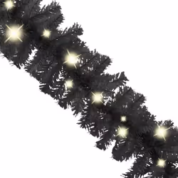 vidaXL Christmas Garland with LED Lights 5 m Black Holiday Xmas Decoration
