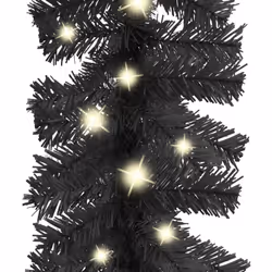 vidaXL Christmas Garland with LED Lights 5 m Black Holiday Xmas Decoration
