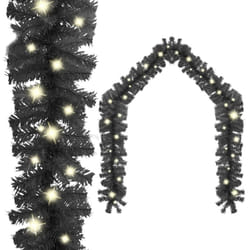 vidaXL Christmas Garland with LED Lights 10 m Black Holiday Xmas Decoration