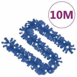 vidaXL Christmas Garland with LED Lights 10 m Blue Holiday Xmas Decoration - Additional view 6