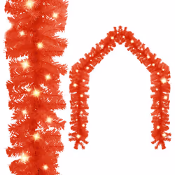vidaXL Christmas Garland with LED Lights 5 m Red Holiday Decoration Ornament