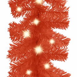 vidaXL Christmas Garland with LED Lights 10 m Red Holiday Decoration Ornament