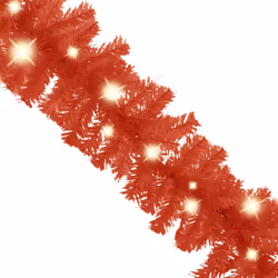 vidaXL Christmas Garland with LED Lights 10 m Red Holiday Decoration Ornament