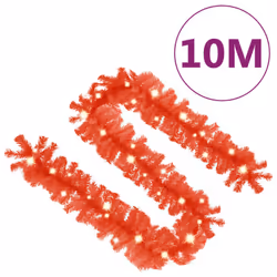 vidaXL Christmas Garland with LED Lights 10 m Red Holiday Decoration Ornament - Additional view 6
