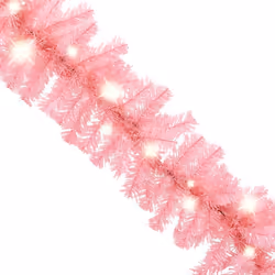 vidaXL Christmas Garland with LED Lights 5 m Pink Holiday Xmas Decoration