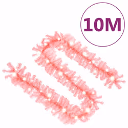 vidaXL Christmas Garland with LED Lights 10 m Pink Holiday Xmas Decoration - Additional view 6