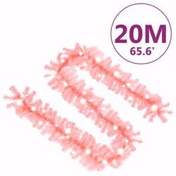 vidaXL Christmas Garland with LED Lights 20 m Pink Holiday Xmas Decoration - Additional view 6