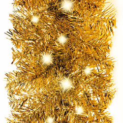 vidaXL Christmas Garland with LED Lights 10 m Gold Holiday Xmas Decoration