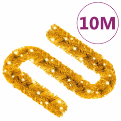 vidaXL Christmas Garland with LED Lights 10 m Gold Holiday Xmas Decoration - Additional view 7