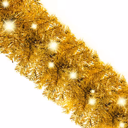 vidaXL Christmas Garland with LED Lights 20 m Gold Holiday Xmas Decoration - Additional view 4
