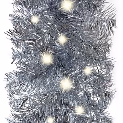 vidaXL Christmas Garland with LED Lights 10 m Silver Holiday Xmas Decoration