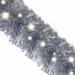vidaXL Christmas Garland with LED Lights 10 m Silver Holiday Xmas Decoration - Additional view 4