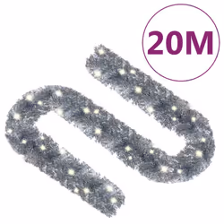 vidaXL Christmas Garland with LED Lights 20 m Silver Holiday Xmas Decoration - Additional view 7