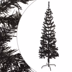 vidaXL Slim Christmas Tree Black 150 cm Holiday Decoration Xmas Tree Ornament