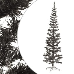 vidaXL Slim Christmas Tree Black 210 cm Holiday Decoration Xmas Tree Ornament