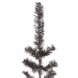vidaXL Slim Christmas Tree Black 240 cm Holiday Decoration Xmas Tree Ornament - Additional view 4