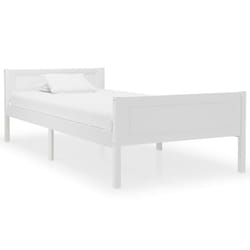 vidaXL Solid Wood Pine Bed Frame White 90x200 cm Wooden Bedstead Bed Base