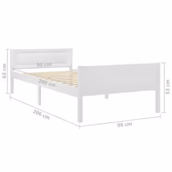 vidaXL Solid Wood Pine Bed Frame White 90x200 cm Wooden Bedstead Bed Base