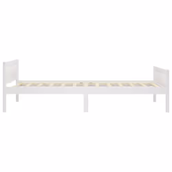 vidaXL Solid Wood Pine Bed Frame White 90x200 cm Wooden Bedstead Bed Base - Additional view 4