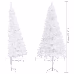 vidaXL Corner Artificial Christmas Tree White 210 cm PVC Christmas Decoration