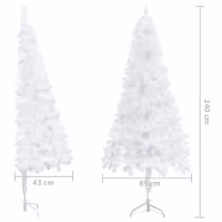 vidaXL Corner Artificial Christmas Tree White 240 cm PVC Christmas Decoration - Additional view 3