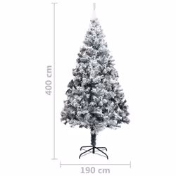 vidaXL Artificial Christmas Tree with LEDs&Flocked Snow Green PVC Xmas Tree