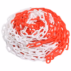 vidaXL Warning Chain Red and White 30 m Plastic Barrier Link Security Chain