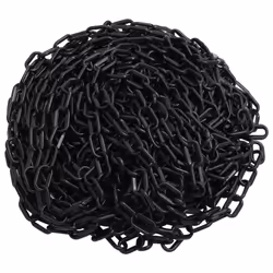 vidaXL Warning Chain Black Ã6 mm Plastic Outdoor Security Chain Barrier Link