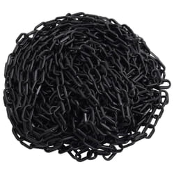 vidaXL Warning Chain Black Ã6 mm Plastic Outdoor Security Chain Barrier Link