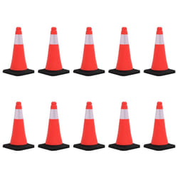 vidaXL 10x Reflective Traffic Cones with Heavy Bases 50 cm Road Traffic Sign