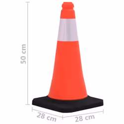 vidaXL 10x Reflective Traffic Cones with Heavy Bases 50 cm Road Traffic Sign - Additional view 5