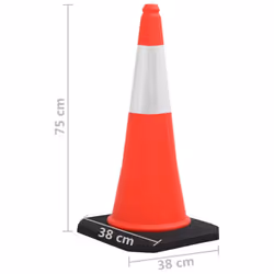 vidaXL 4x Reflective Traffic Cones with Heavy Bases Signage Road Traffic Signs - Additional view 4