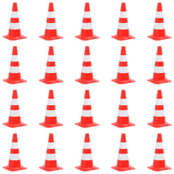 vidaXL 20x Reflective Traffic Cones Red and White 50 cm Road Traffic Sign