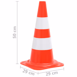 vidaXL 20x Reflective Traffic Cones Red and White 50 cm Road Traffic Sign - Additional view 5