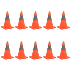 vidaXL 10x Pop-up Traffic Cones 42 cm Outdoor Foldable Traffic Road Signs