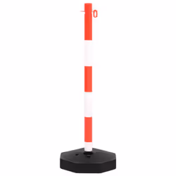 vidaXL Chain Post Set with 10 m Plastic Chain Traffic Post Safety Warning Sign - Additional view 2