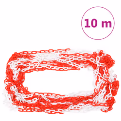 vidaXL Chain Post Set with 10 m Plastic Chain Traffic Post Safety Warning Sign - Additional view 4