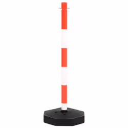 vidaXL Chain Post Set with 10 m Plastic Chain Warning Sign Traffic Post Set - Additional view 3