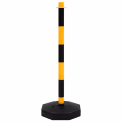 vidaXL Chain Post Set with 10 m Plastic Chain Traffic Safety Warning Signs