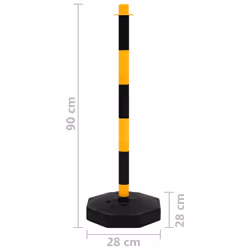 vidaXL Chain Post Set with 10 m Plastic Chain Traffic Safety Warning Signs - Additional view 8